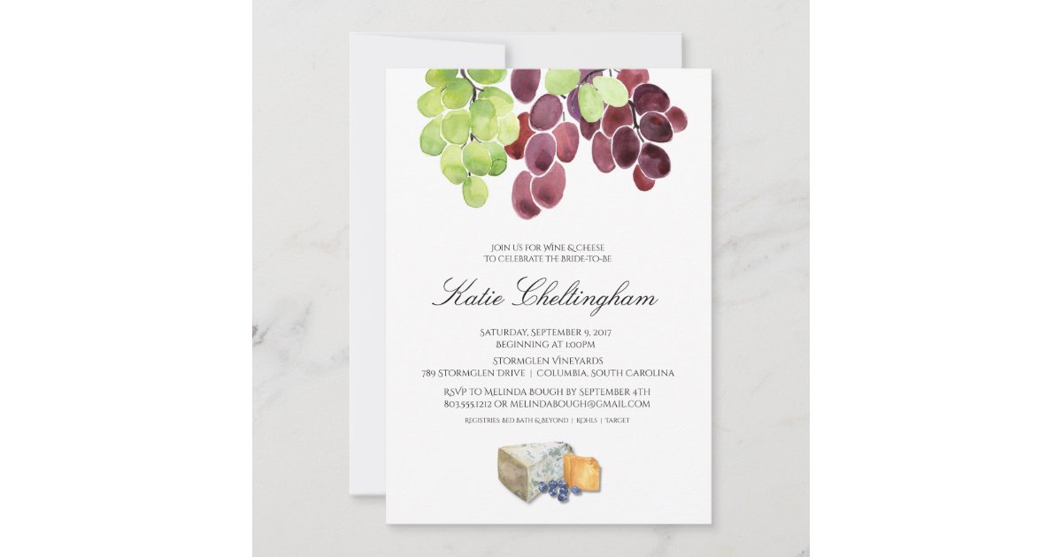 Grapes Greek Island 5x7 Wedding Invitation Envelope, Zazzle