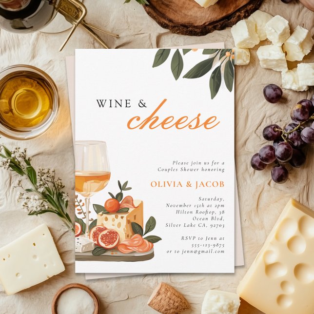Wine & Cheese Couples Shower Invitation (Creator Uploaded)