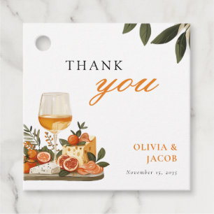 Wine & Cheese Engagement Party Favor Tags