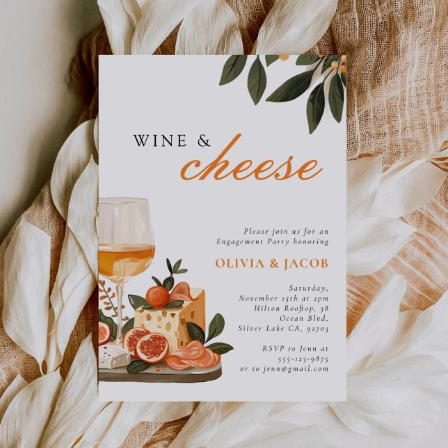 Wine & Cheese Engagement Party Invitation (Creator Uploaded)