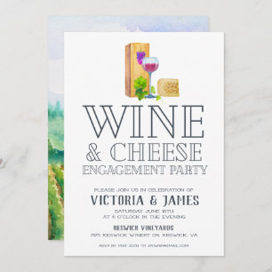 Wine & Cheese Engagement Party Invitation