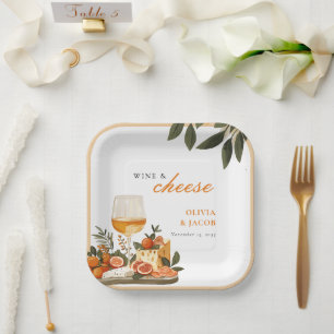 Wine & Cheese Engagement Party Paper Plates