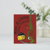 Wine Cheese Friends Invitation (Standing Front)
