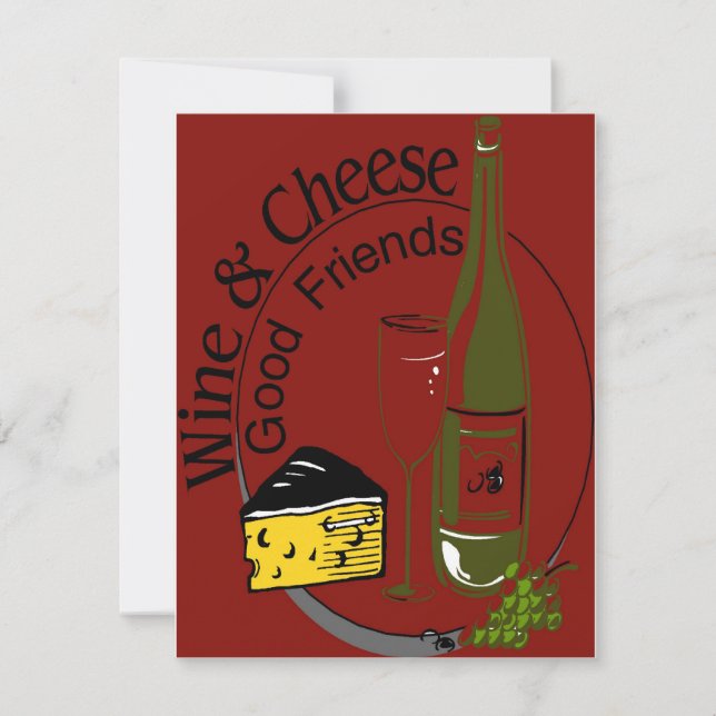 Wine Cheese Friends Invitation (Front)