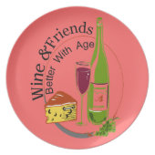 Wine Cheese Friends Melamine Plate (Front)