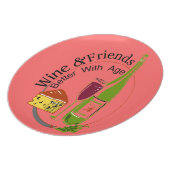 Wine Cheese Friends Melamine Plate (Left Side)