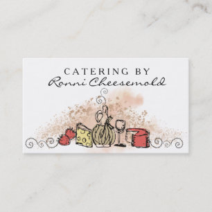 wine cheese fruit chef catering business card