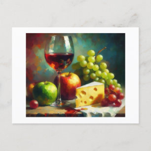 Wine Cheese Fruit, Postcard