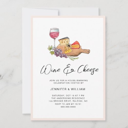 Wine  Cheese Housewarming  Any Occasion Party Invitation