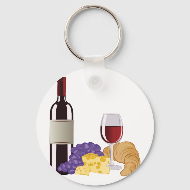Wine & Cheese Keychain (Front)