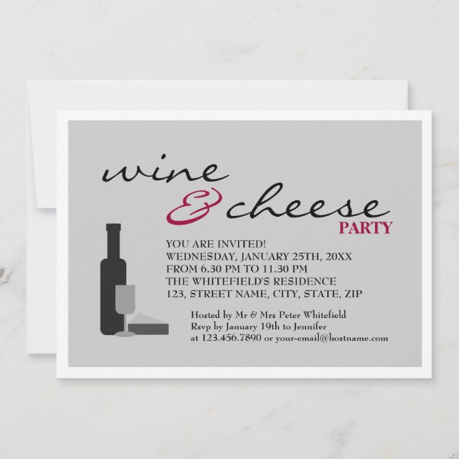 Wine & Cheese Party Invitation (Front)