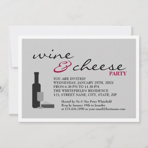 Wine  Cheese Party Invitation