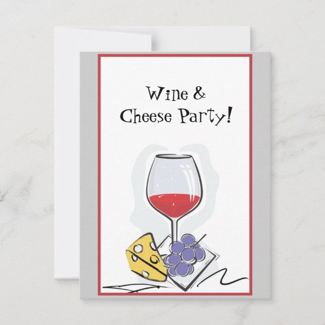 Wine & Cheese Party Invitation (Front)