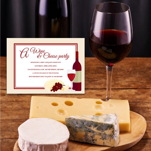 Wine  Cheese Party Invitations