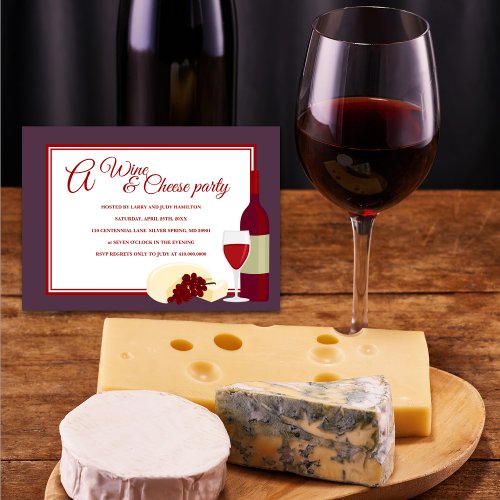 Wine  Cheese Party Invitations