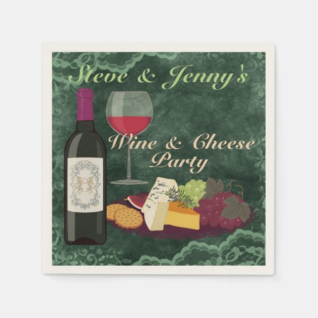 Wine & Cheese Party Napkins (Front)