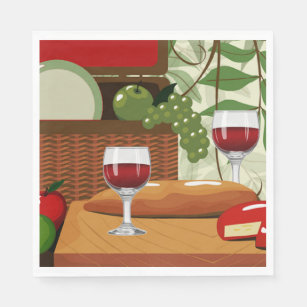 Wine Cheese Picnic Party Napkins