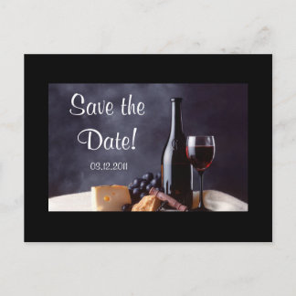 Wine_Cheese Save the Date! Announcement Postcard