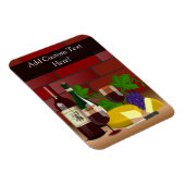 Wine Cheese Table Scene Magnet (Right Side)