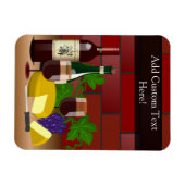Wine Cheese Table Scene Magnet (Horizontal)