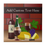 Wine Cheese Table Scene Tile