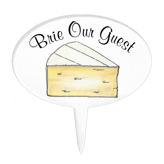 Wine Cheese Tasting Cocktail Party Brie Our Guest Cake Topper (Front)