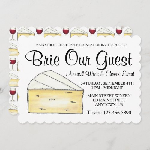 Wine Cheese Tasting Cocktail Party Brie Our Guest Invitation