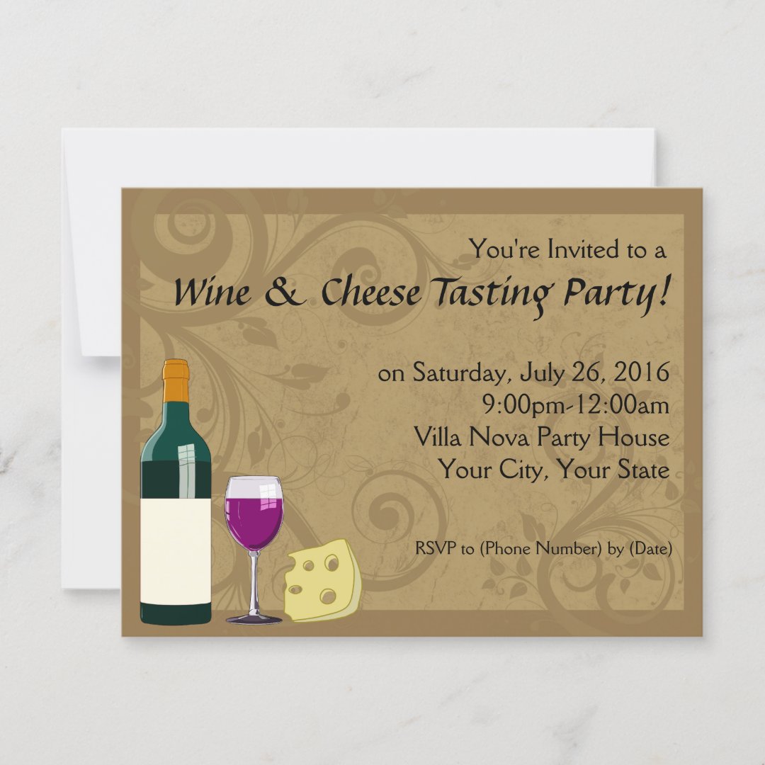 Wine And Cheese Tasting Party Invitations Zazzle