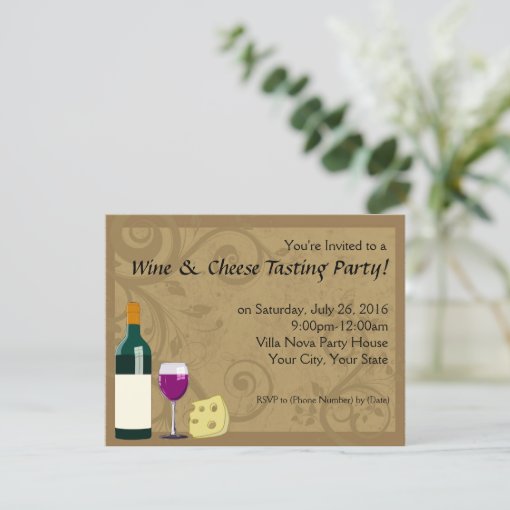 Wine & Cheese Tasting Party Invitations | Zazzle