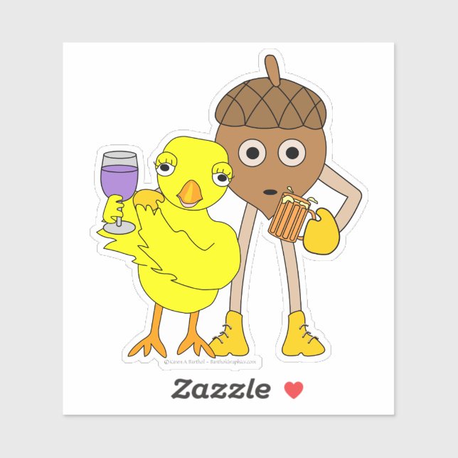 Wine Chick Beer Nut Sticker (Sheet)