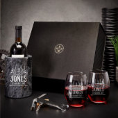 Wine Chiller Box Set With Stemless Glasses (Full Set)