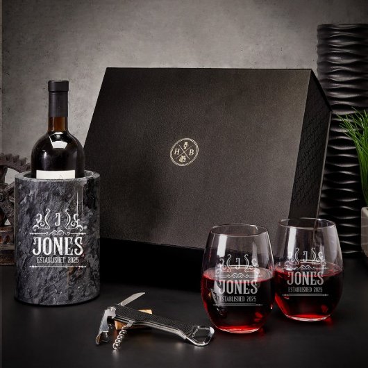 Wine Chiller Box Set With Stemless Glasses (Full Set)