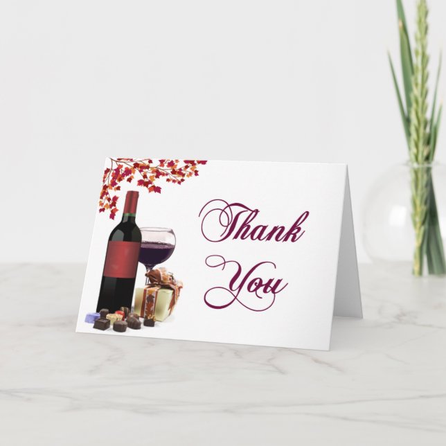 Wine & Chocolate Thank You Card (Front)