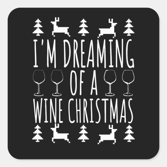 Wine Christmas Square Sticker (Front)