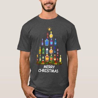 Wine Christmasree Merry Christmas friends T-Shirt