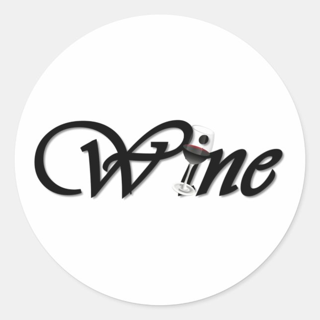 Wine Classic Round Sticker (Front)