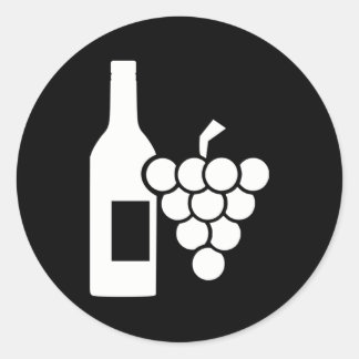 wine classic round sticker