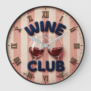 Wine Club Cheers Wine Rustic Winery Bar Large Clock