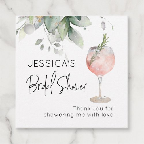 Wine Cocktail Pink Bridal Shower  Favor Tags