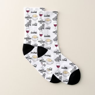 Wine Coffee Cats Socks Wine coffee cats socks christmas stocking stuffers gifts