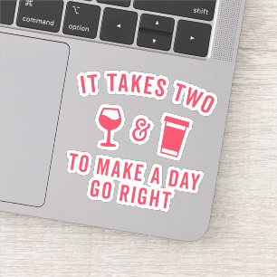 Wine & Coffee Funny Quote Sticker