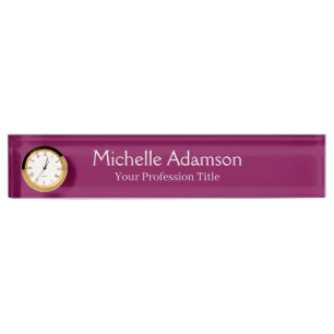 Wine Color Professional Plain Modern Desk Name Plate