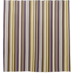 Wine Colored Blue Purple Gold Vertical Stripe Shower Curtain