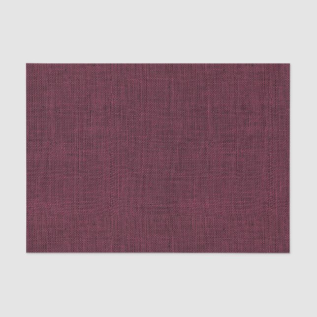 Wine Colored Burlap Texture Tissue Paper (Front)