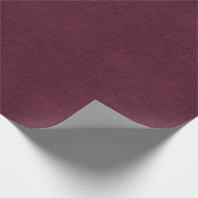 Wine Colored Burlap Texture Wrapping Paper (Corner)