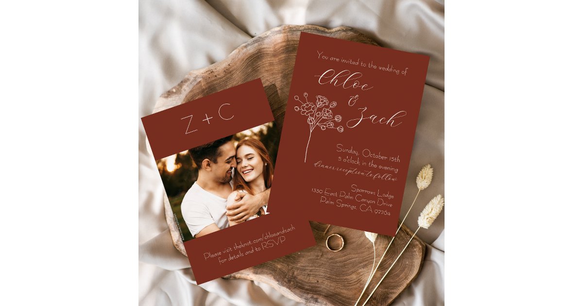 Wine Colored Fall Wedding Invitation Zazzle 