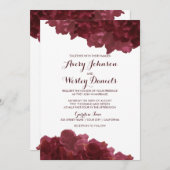 Wine Colored Floral Wedding Invitation (Front/Back)