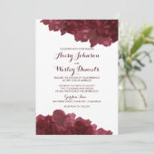 Wine Colored Floral Wedding Invitation (Standing Front)