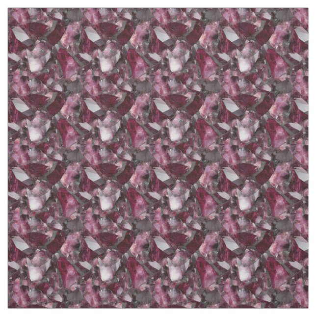 Wine Colored Gemmstones Fabric (Swatch)