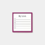 Wine Colored Retro Lined Checklist Post-it Notes